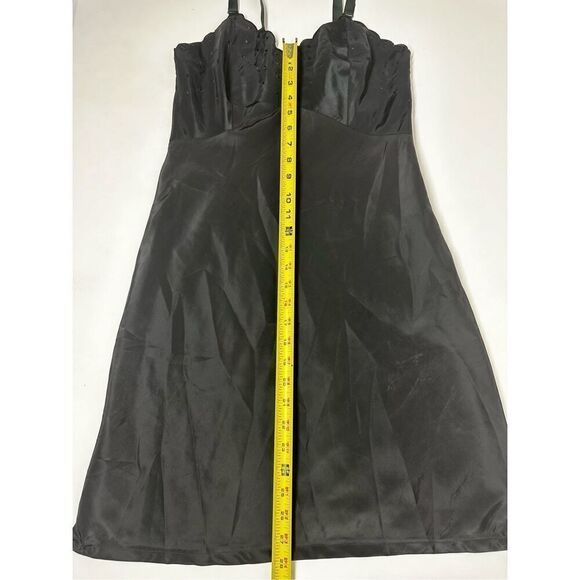 Barbizon Black Romantic Satine Embroidered Strap Cocktail Bohémien Dress Size 12 - Picture 9 of 14